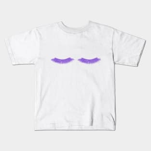 Beautiful purple girly eyelashes Kids T-Shirt